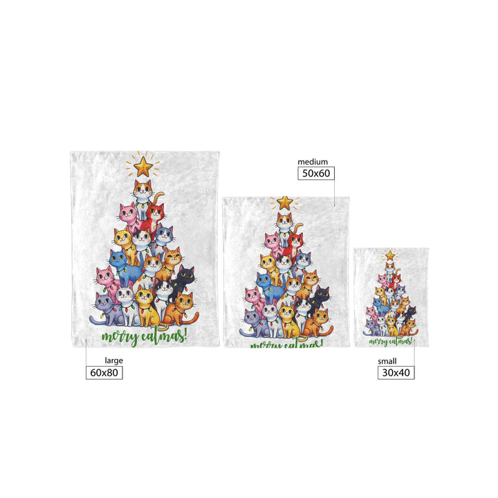 Merry Catsmas Fleece/Sherpa Christmas Blanket