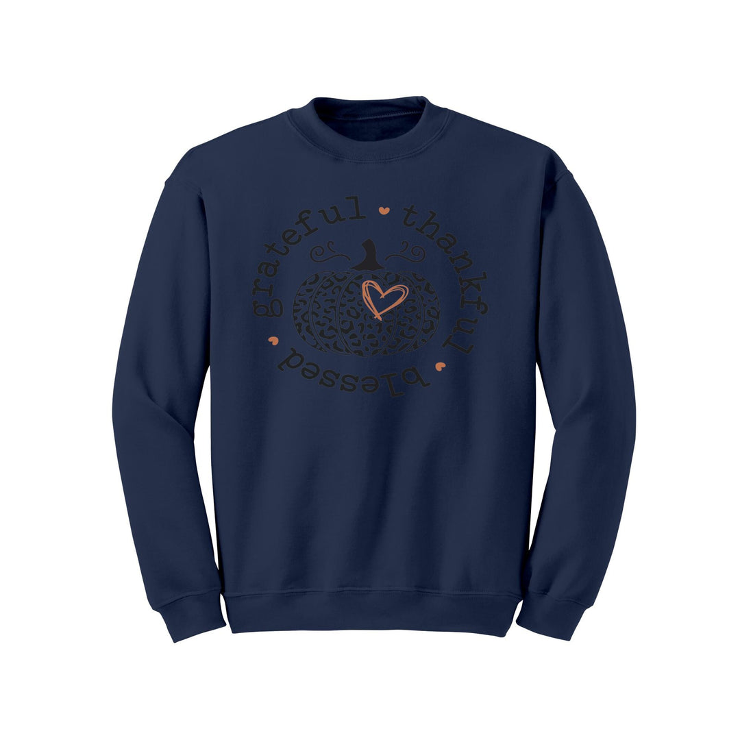 Grateful Thankful Blessed Gildan Christmas Crewneck Sweatshirt