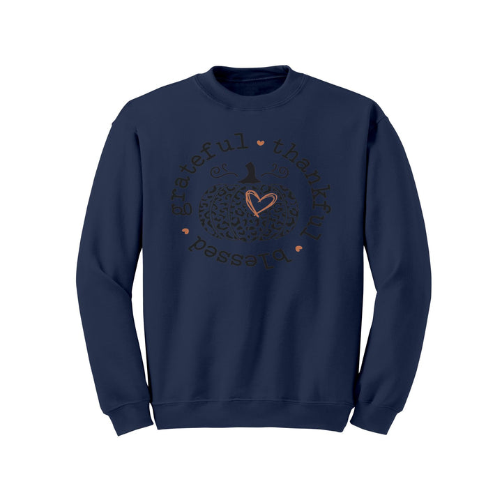 Grateful Thankful Blessed Gildan Christmas Crewneck Sweatshirt