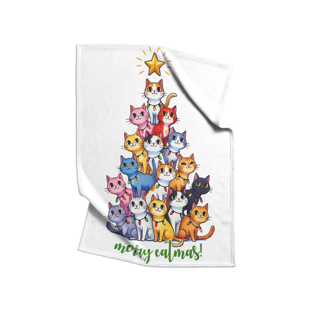 Merry Catsmas Fleece/Sherpa Christmas Blanket