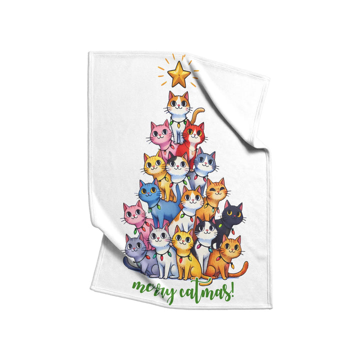 Merry Catsmas Fleece/Sherpa Christmas Blanket