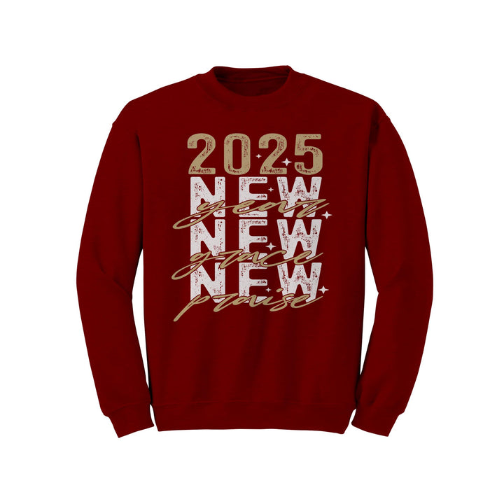 2025 New Year New Grace New Praise Gildan Christmas Crewneck Sweatshirt