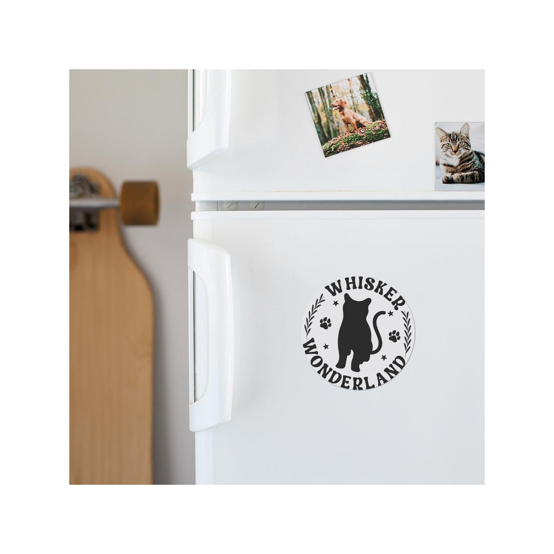 Whisker Wonderland Round Christmas Magnet