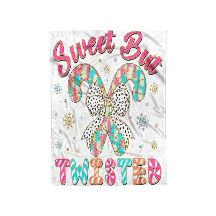 Sweet But Twisted Fleece/Sherpa Christmas Blanket