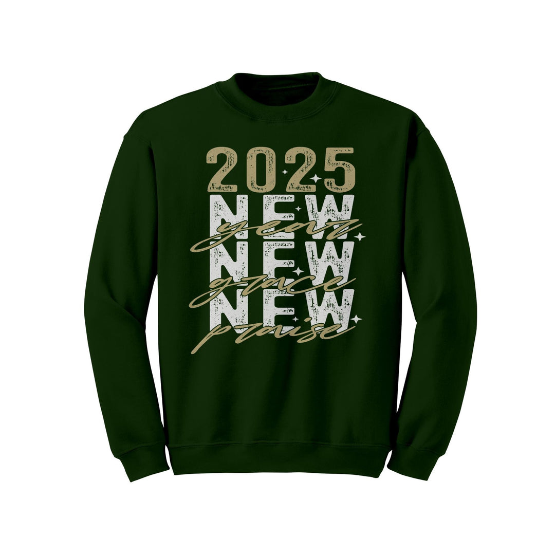 2025 New Year New Grace New Praise Gildan Christmas Crewneck Sweatshirt