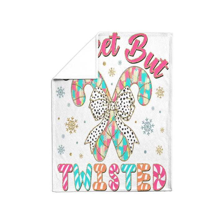 Sweet But Twisted Fleece/Sherpa Christmas Blanket