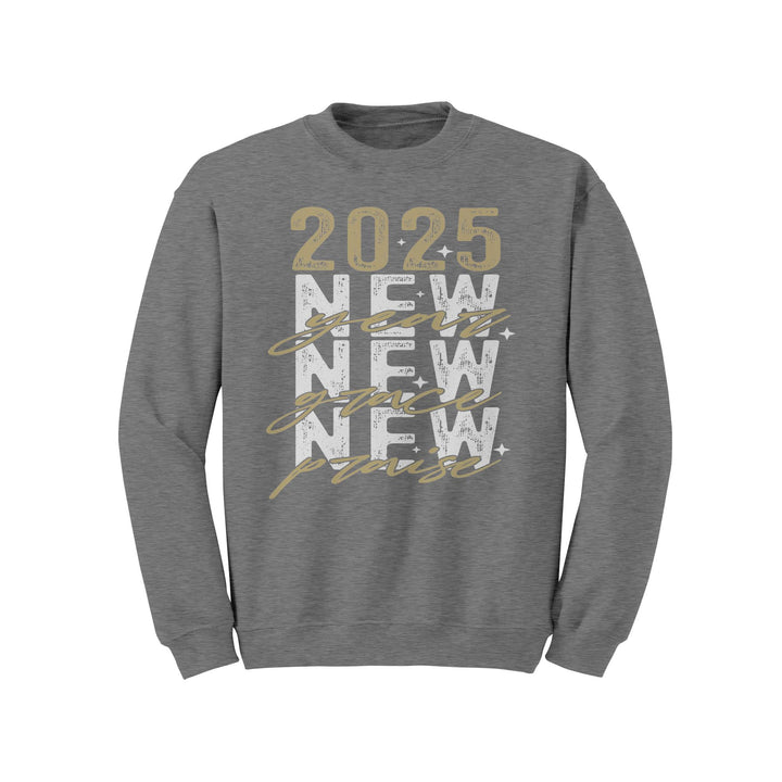 2025 New Year New Grace New Praise Gildan Christmas Crewneck Sweatshirt
