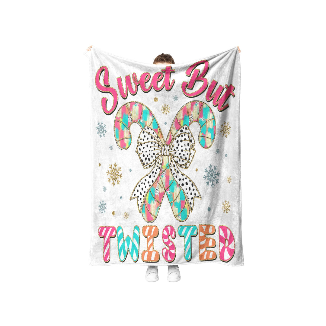 Sweet But Twisted Fleece/Sherpa Christmas Blanket