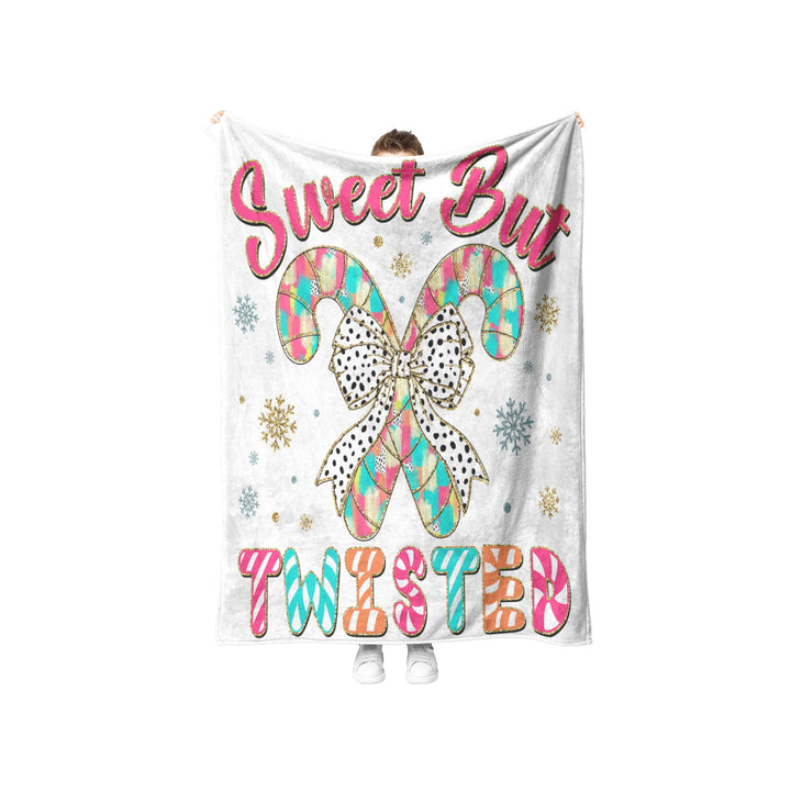 Sweet But Twisted Fleece/Sherpa Christmas Blanket