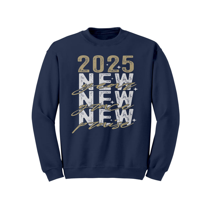 2025 New Year New Grace New Praise Gildan Christmas Crewneck Sweatshirt