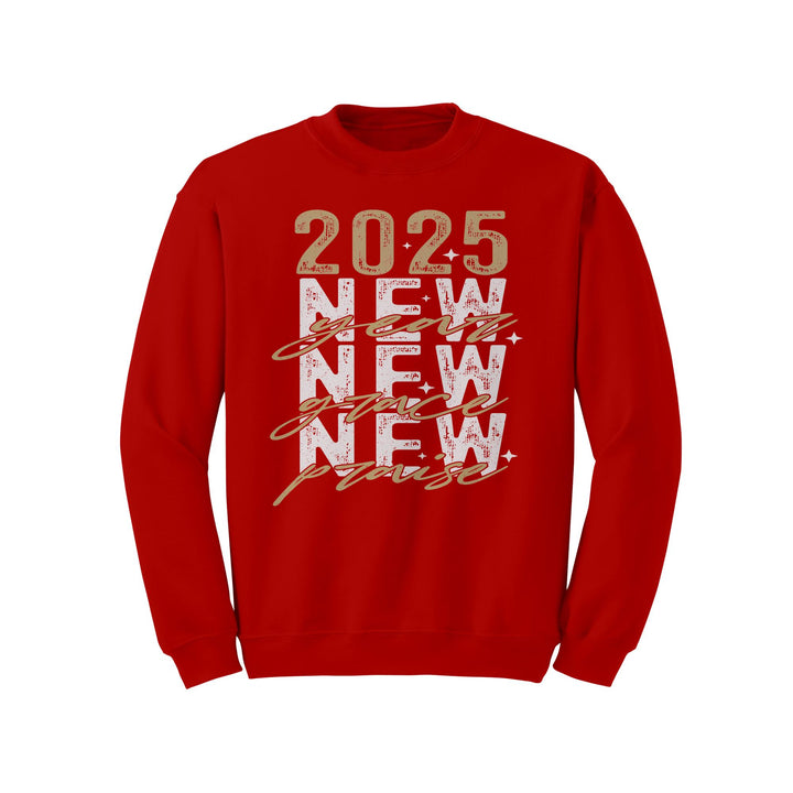 2025 New Year New Grace New Praise Gildan Christmas Crewneck Sweatshirt