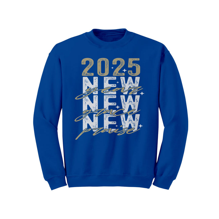 2025 New Year New Grace New Praise Gildan Christmas Crewneck Sweatshirt