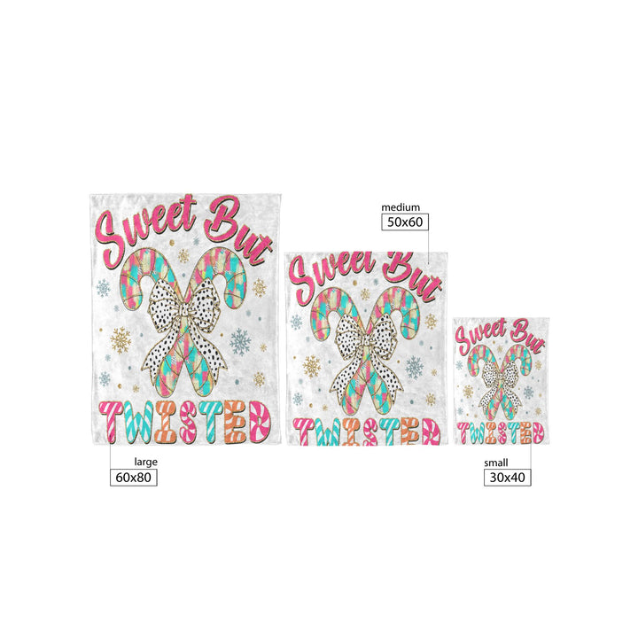 Sweet But Twisted Fleece/Sherpa Christmas Blanket
