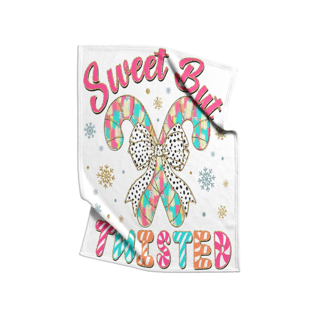 Sweet But Twisted Fleece/Sherpa Christmas Blanket