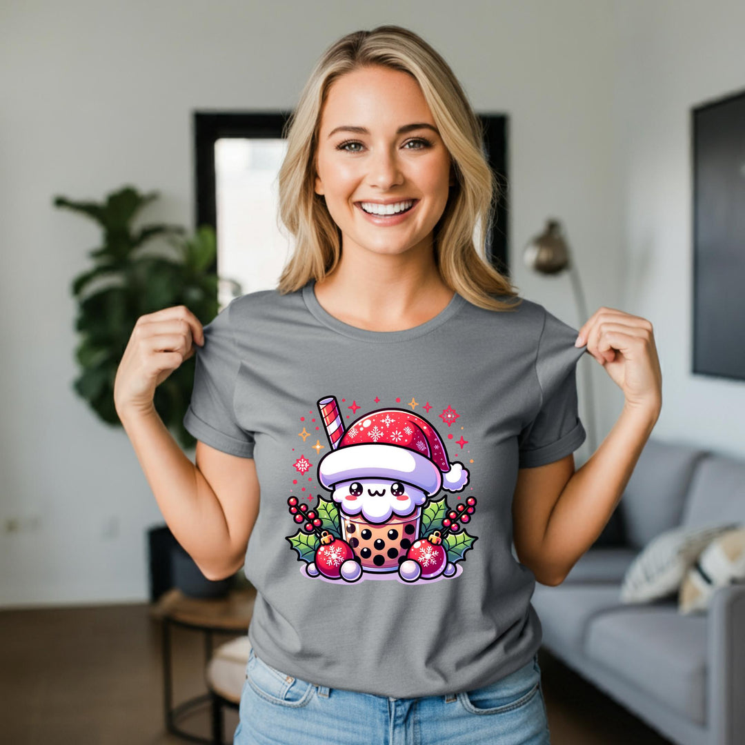 Christmas Santa Boba Unisex T-Shirt | Festive Holiday Drink Tee | Cute Santa Boba Unisex Shirt | Merry Boba Apparel | Perfect Xmas Gift