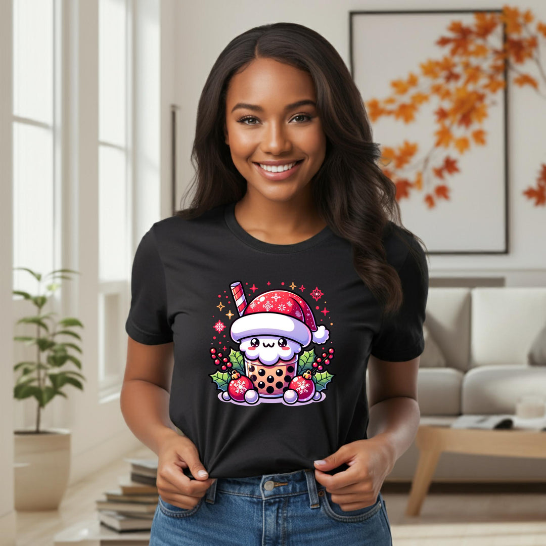 Christmas Santa Boba Unisex T-Shirt | Festive Holiday Drink Tee | Cute Santa Boba Unisex Shirt | Merry Boba Apparel | Perfect Xmas Gift