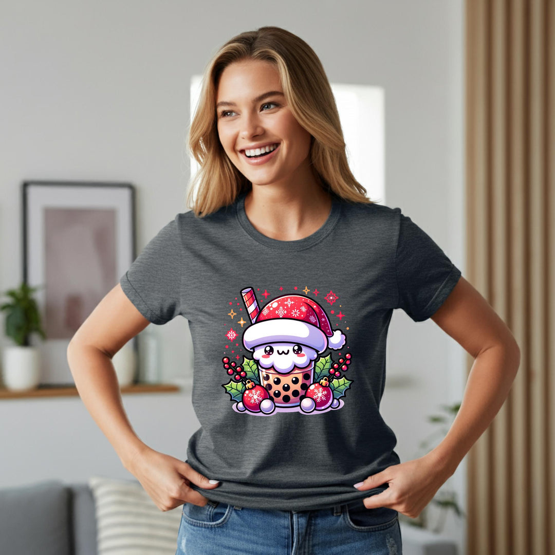 Christmas Santa Boba Unisex T-Shirt | Festive Holiday Drink Tee | Cute Santa Boba Unisex Shirt | Merry Boba Apparel | Perfect Xmas Gift