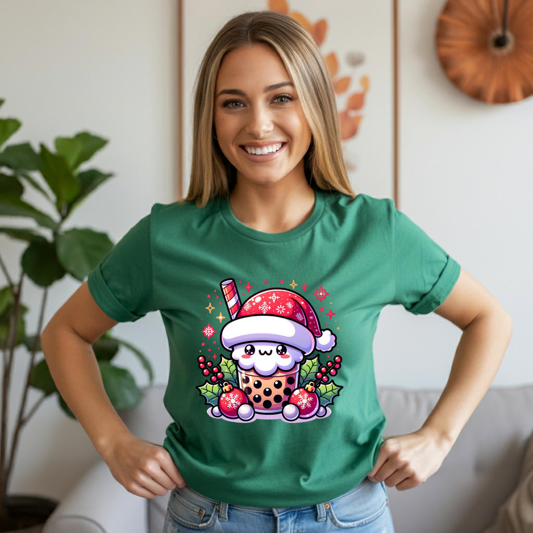 Christmas Santa Boba Unisex T-Shirt | Festive Holiday Drink Tee | Cute Santa Boba Unisex Shirt | Merry Boba Apparel | Perfect Xmas Gift