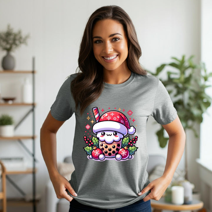 Christmas Santa Boba Unisex T-Shirt | Festive Holiday Drink Tee | Cute Santa Boba Unisex Shirt | Merry Boba Apparel | Perfect Xmas Gift