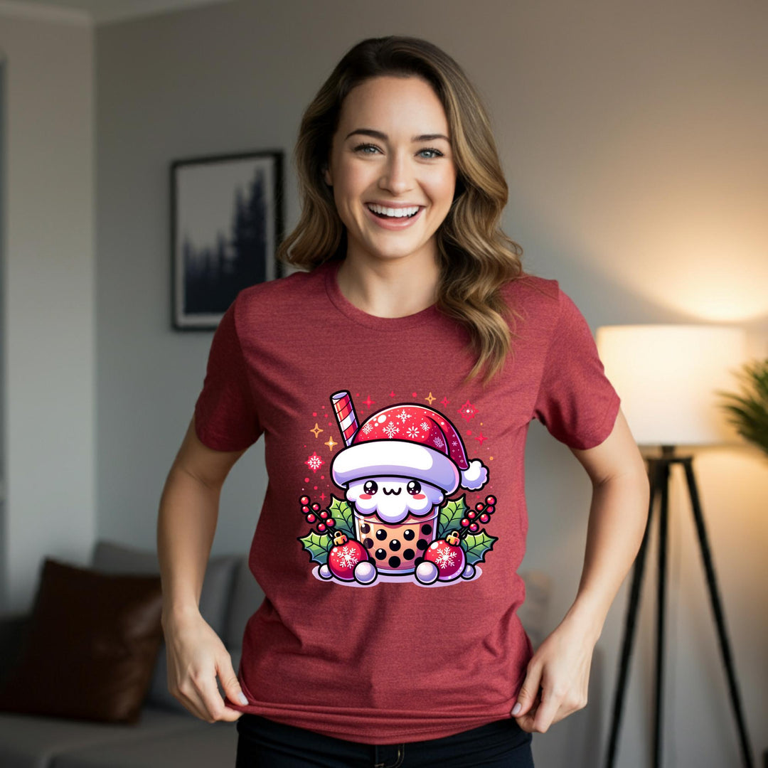 Christmas Santa Boba Unisex T-Shirt | Festive Holiday Drink Tee | Cute Santa Boba Unisex Shirt | Merry Boba Apparel | Perfect Xmas Gift