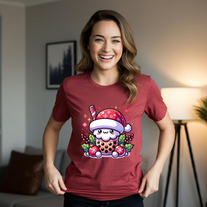 Christmas Santa Boba Unisex T-Shirt | Festive Holiday Drink Tee | Cute Santa Boba Unisex Shirt | Merry Boba Apparel | Perfect Xmas Gift