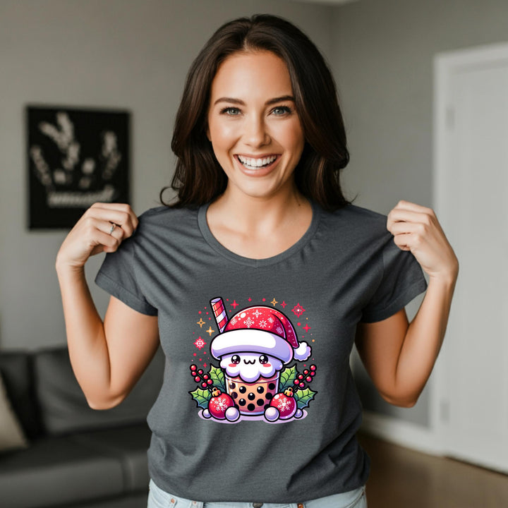 Christmas Santa Boba Unisex T-Shirt | Festive Holiday Drink Tee | Cute Santa Boba Unisex Shirt | Merry Boba Apparel | Perfect Xmas Gift