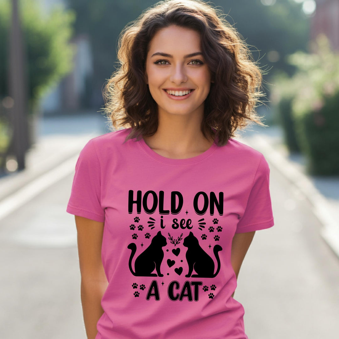 Hold On I See A Cat Unisex Shirt - Funny Cat Lover Tee | Pawsitive Vibes | Cute Pet T-Shirt for Cat Lovers | Unique Gift Idea