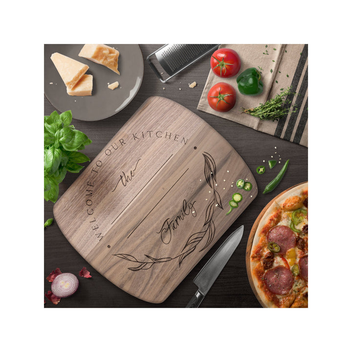 Personalized Cutting Board Wedding Gift, Maple/Walnut Charcuterie Board, Unique Valentines Day Gift, Engraved Engagement Present