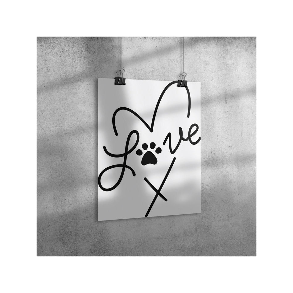 Love Paw Poster, Great Gift Ideas, Valentines, Christmas, Birthday