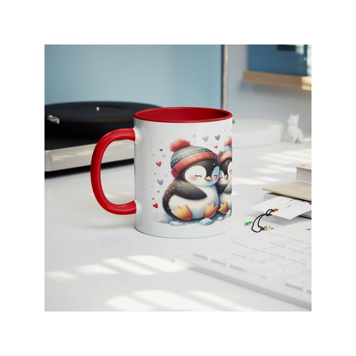 Valentine's Day Penguin 11oz Red Accent Mug, Valentine's, Gift Ideas