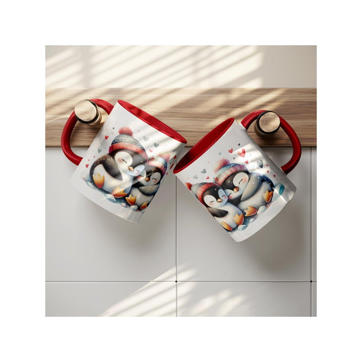 Valentine's Day Penguin 11oz Red Accent Mug, Valentine's, Gift Ideas