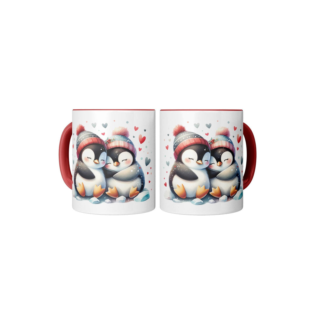 Valentine's Day Penguin 11oz Red Accent Mug, Valentine's, Gift Ideas