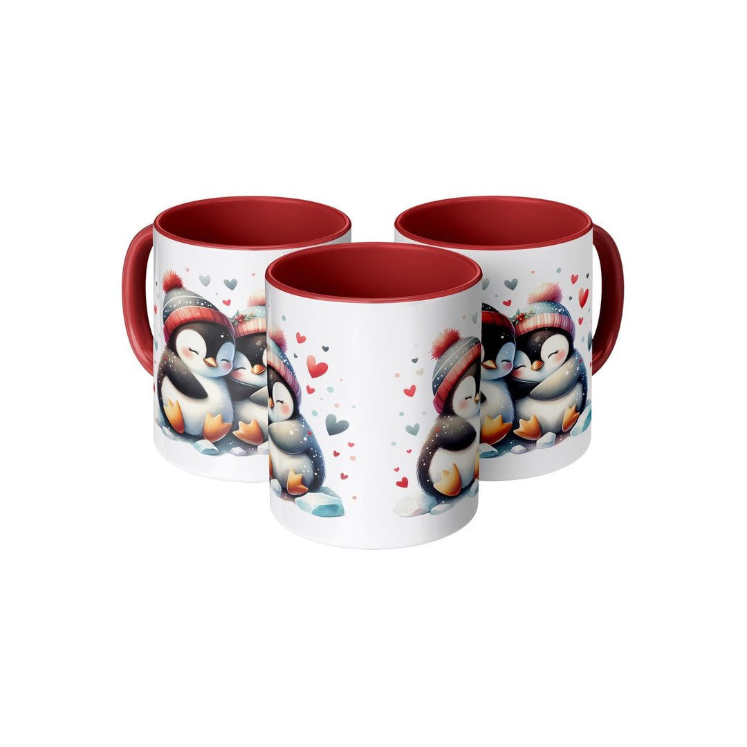 Valentine's Day Penguin 11oz Red Accent Mug, Valentine's, Gift Ideas