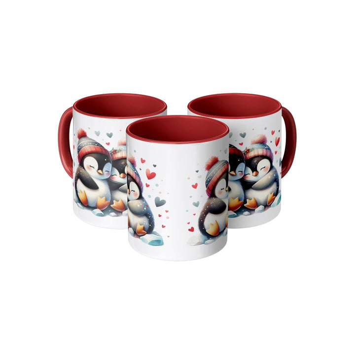 Valentine's Day Penguin 11oz Red Accent Mug, Valentine's, Gift Ideas