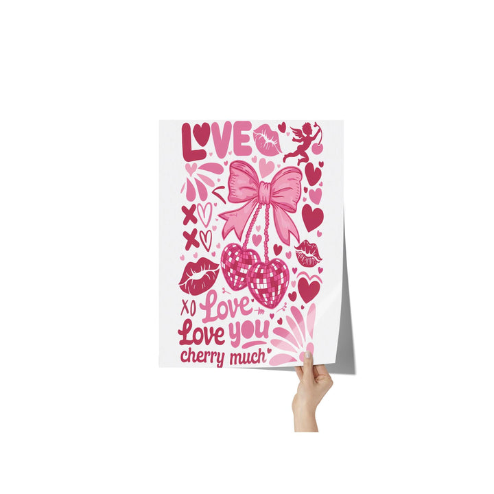 Love You Cherry Much Valentine's Poster, Gloss/Matte, Great Gift Ideas
