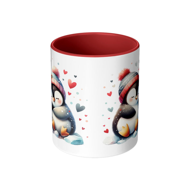Valentine's Day Penguin 11oz Red Accent Mug, Valentine's, Gift Ideas