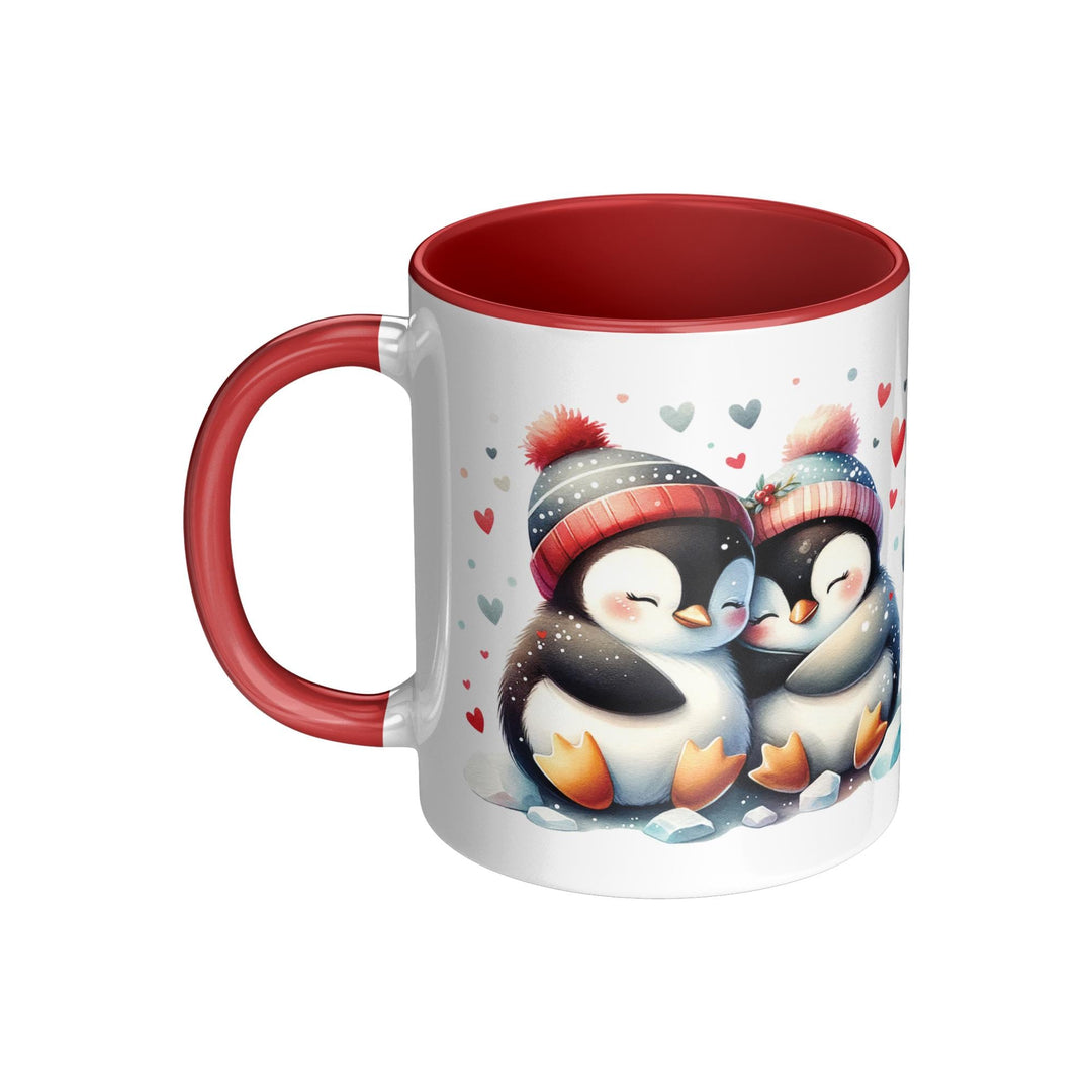 Valentine's Day Penguin 11oz Red Accent Mug, Valentine's, Gift Ideas