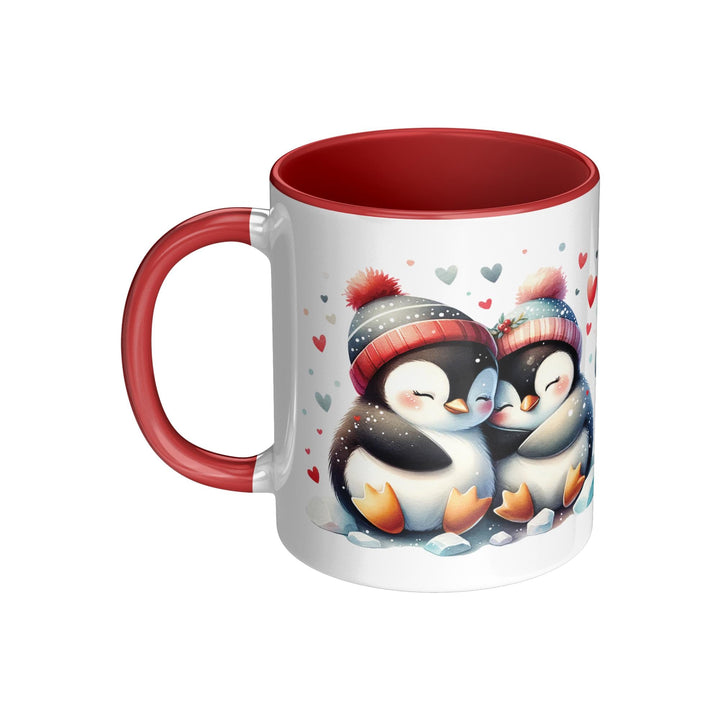 Valentine's Day Penguin 11oz Red Accent Mug, Valentine's, Gift Ideas