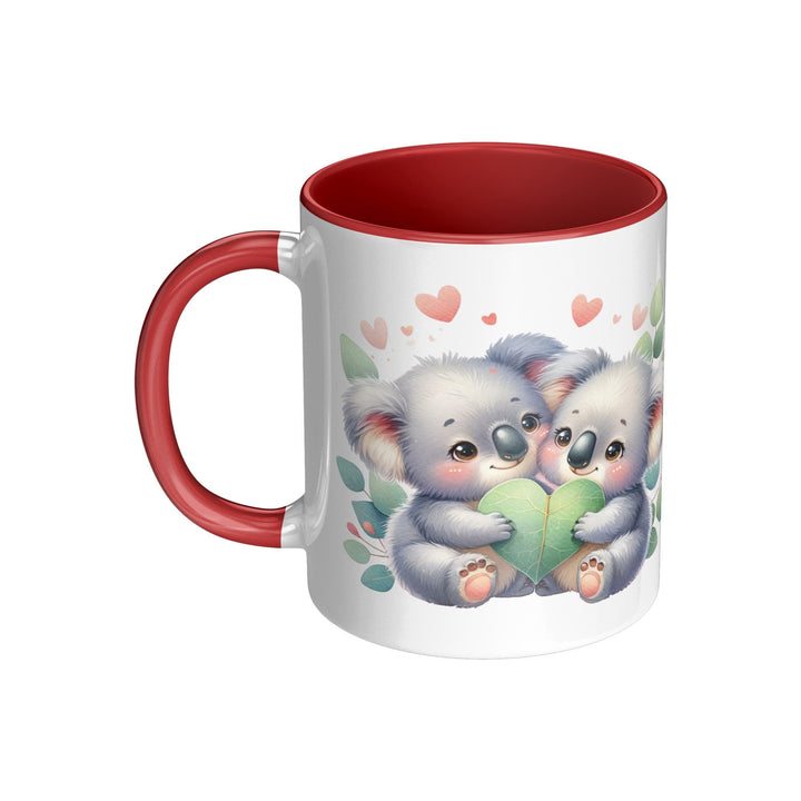 Valentine's Day Koala 11oz Red Accent Mug, Valentine's, Gift Ideas