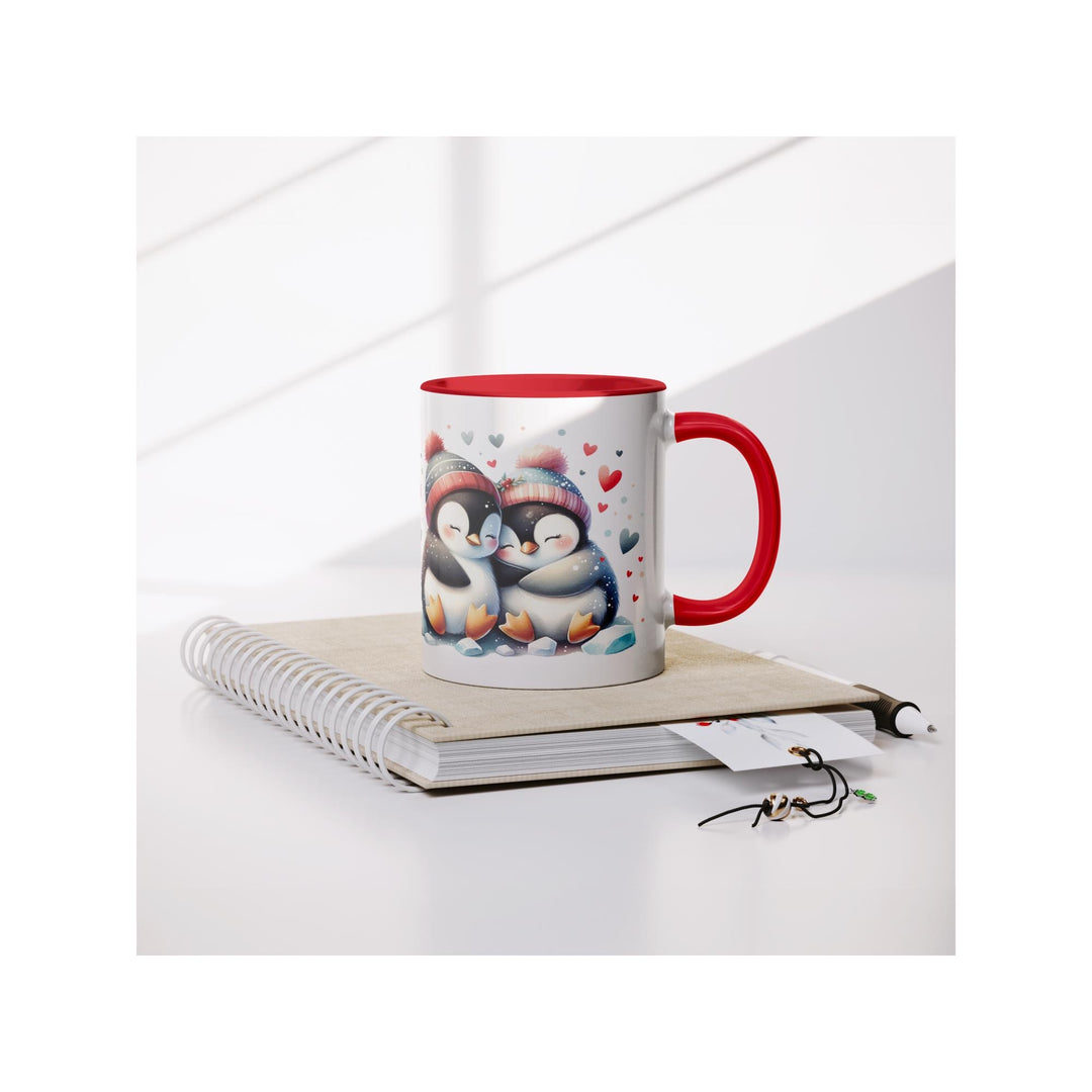 Valentine's Day Penguin 11oz Red Accent Mug, Valentine's, Gift Ideas