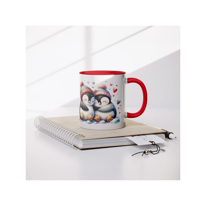 Valentine's Day Penguin 11oz Red Accent Mug, Valentine's, Gift Ideas