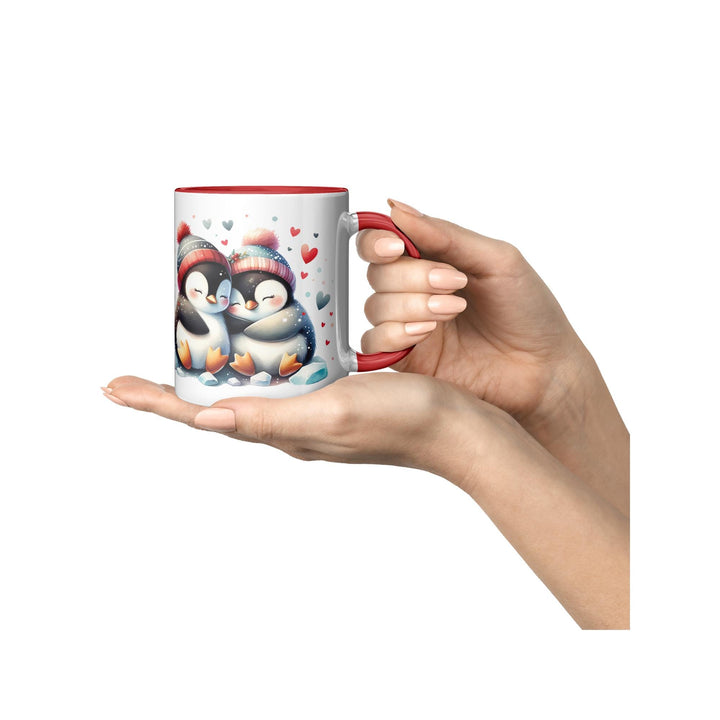 Valentine's Day Penguin 11oz Red Accent Mug, Valentine's, Gift Ideas