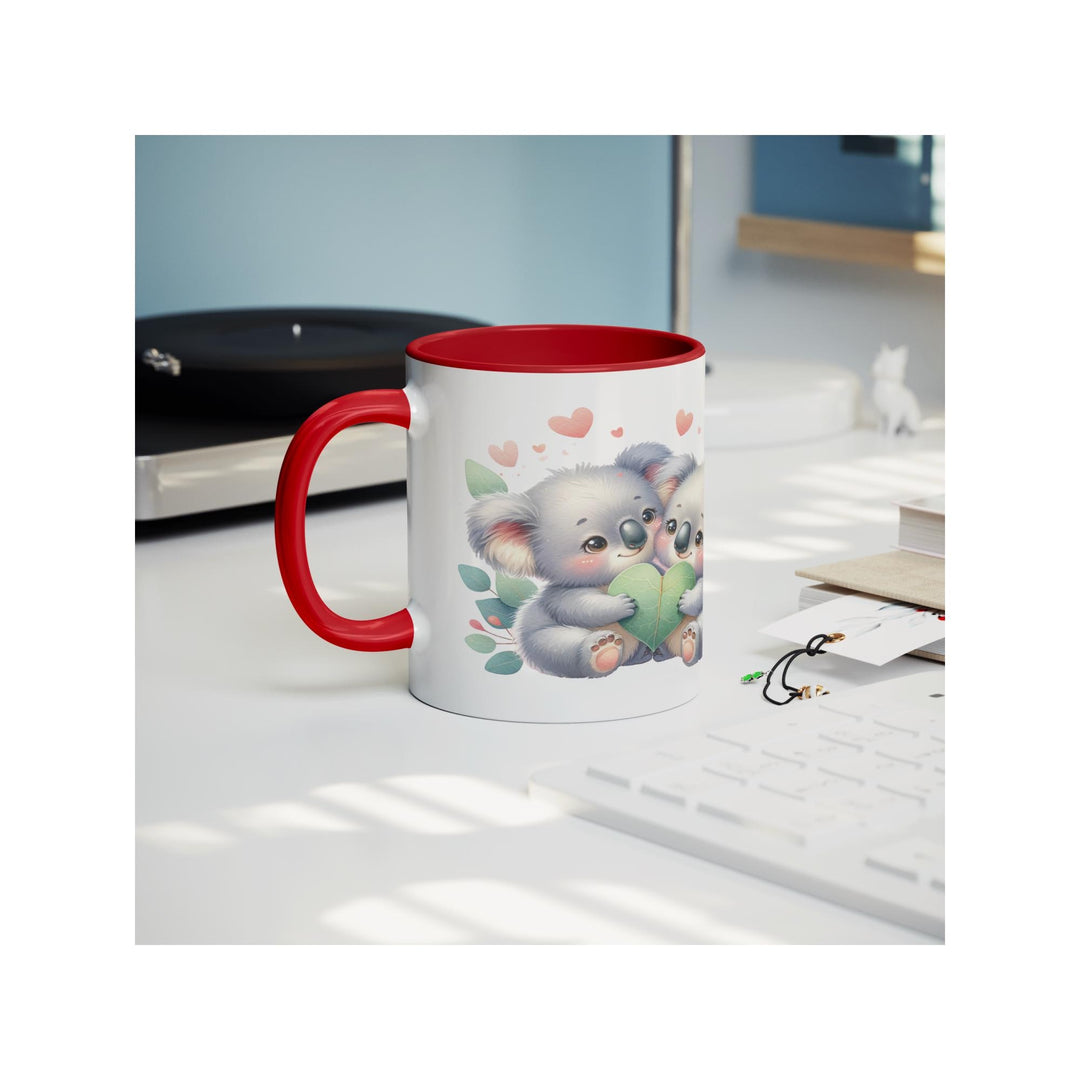 Valentine's Day Koala 11oz Red Accent Mug, Valentine's, Gift Ideas