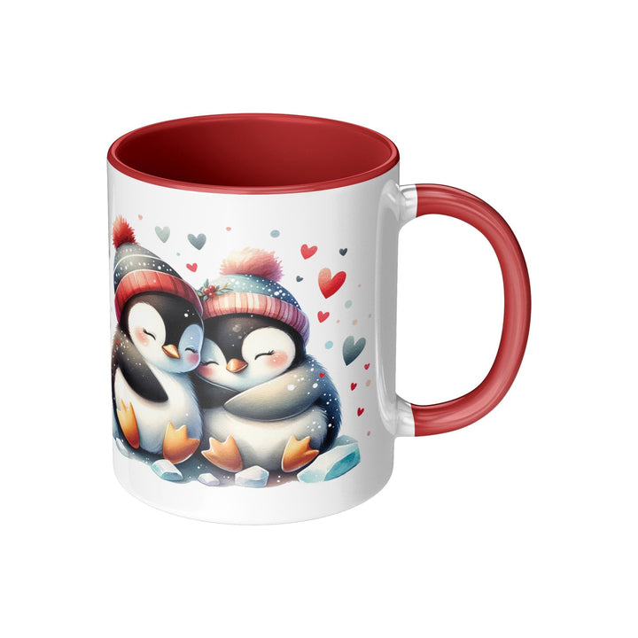 Valentine's Day Penguin 11oz Red Accent Mug, Valentine's, Gift Ideas