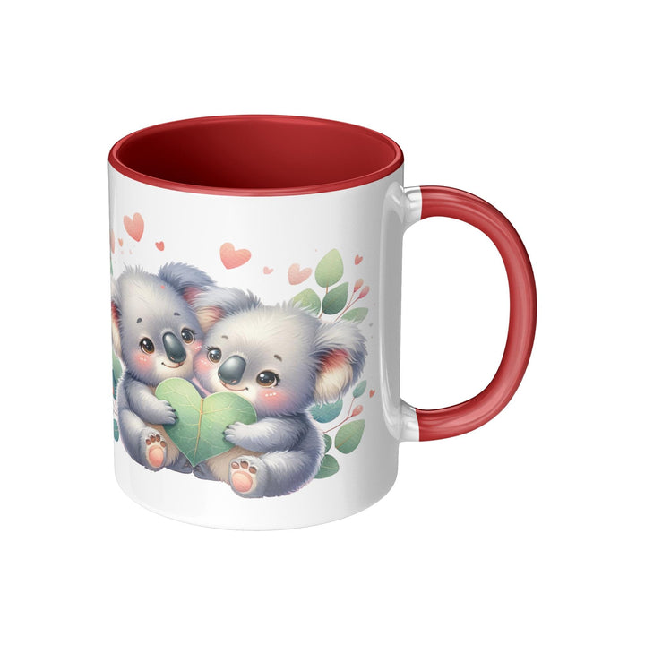 Valentine's Day Koala 11oz Red Accent Mug, Valentine's, Gift Ideas