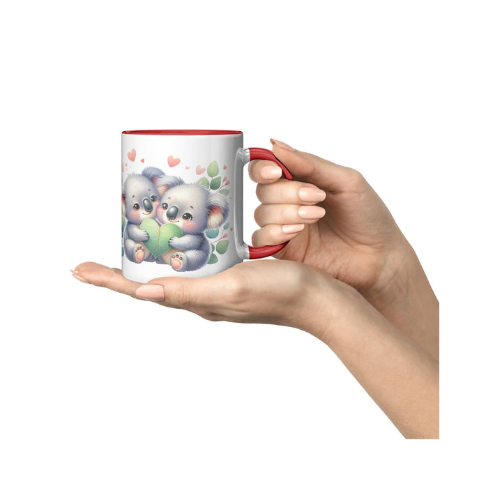 Valentine's Day Koala 11oz Red Accent Mug, Valentine's, Gift Ideas