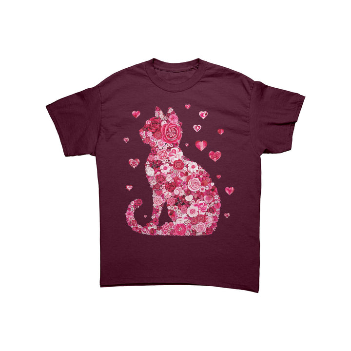 Valentine Flower Cat Unisex T-shirt