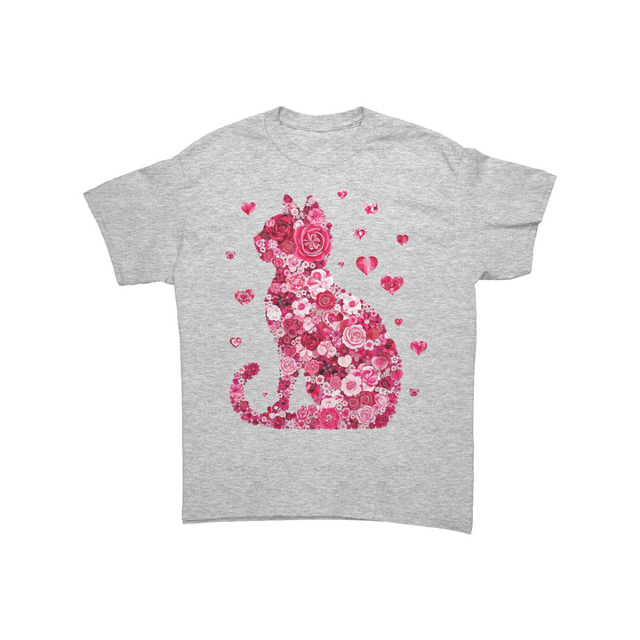 Valentine Flower Cat Unisex T-shirt