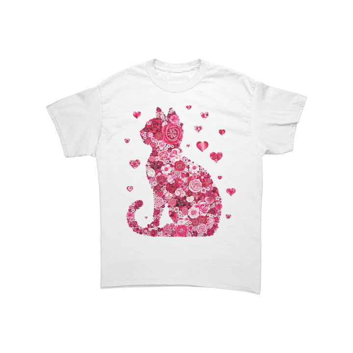 Valentine Flower Cat Unisex T-shirt