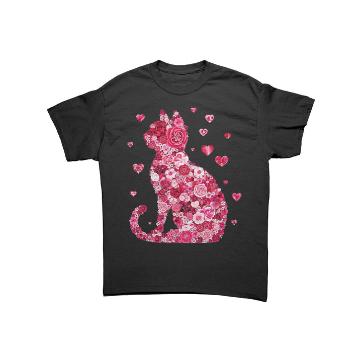 Valentine Flower Cat Unisex T-shirt